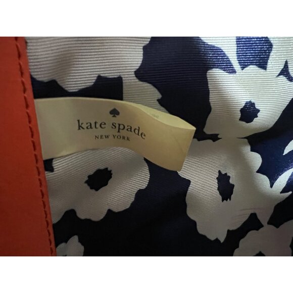 Kate Spade New York Wicker & Leather Orange Satchel With Adjustable Strap - Picture 9 of 13